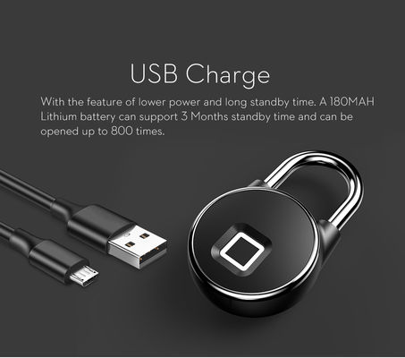 Garage Zink Alloy Security Smart Lock met USB-interface en vingerafdrukherkenning