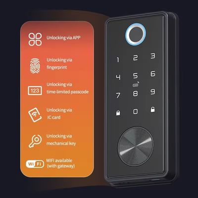 Zilveren zink legering vingerafdruk deur slot voor Home Office WiFi Tuya netwerk compatibel