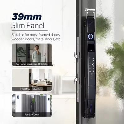 Zwart slimme deur slot met camera en vingerafdruk 3D gezichtsherkenning TUYA waterdicht slot