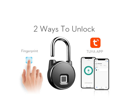 180mAh 3.7V Lithiumbatterie Zware Bluetooth Smart Fingerprint Padlock voor deuren
