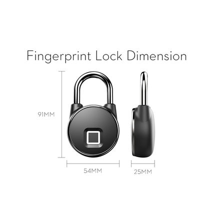 180mAh 3.7V Lithiumbatterie Zware Bluetooth Smart Fingerprint Padlock voor deuren