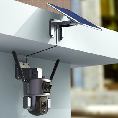 Draadloze WiFi-bewaking met dubbele 4K zonnecamera 10X optische zoom en nachtzicht