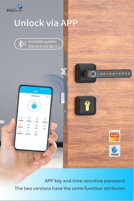 Houten deur vingerafdruk wachtwoord slim slot snel ontgrendelen digitale code wifi verbinding