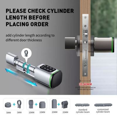Ontsluit uw houten deur gemakkelijk met Silver Smart Cylinder Lock Password Ontsloten