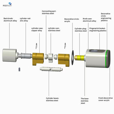 Steel Door Digital Tuya App Cards Password Smart Cylinder Lock met geheugenkaartopslag