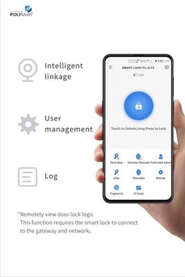 Gebruikersvriendelijke vingerafdruk WIFI binnense beveiliging deur slot handgreep zink legering voor hotel