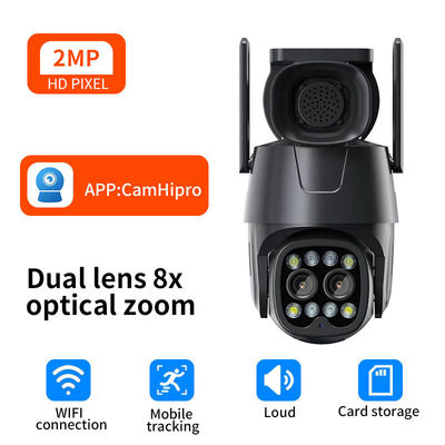 2.8 8mm Dual Lens PTZ IP Camera met Hybrid Zoom Human Detection en Audio Capability