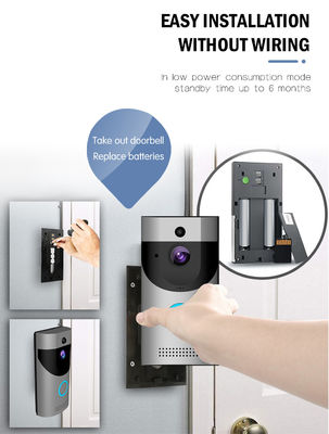 1080P-resolutie Wifi-netwerk Draadloze camera intercom Smart Tuya deurbel voor houtglas
