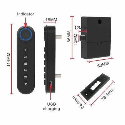 Office ladeslot Numerisch toetsenbord Smart Cabinet slot met vingerafdruk Bluetooth-netwerk