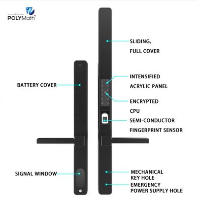 Blue Tooth Network Aluminium deur Tuya Waterdicht vingerafdruk slot BLE WIFI Smart Door Lock
