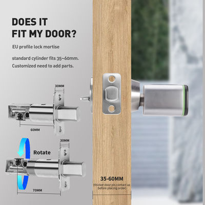 Zwarte zilveren wachtwoord TUYA APP Deadbolt Door Lock Wifi Network Reader Afmeting 42*42mm