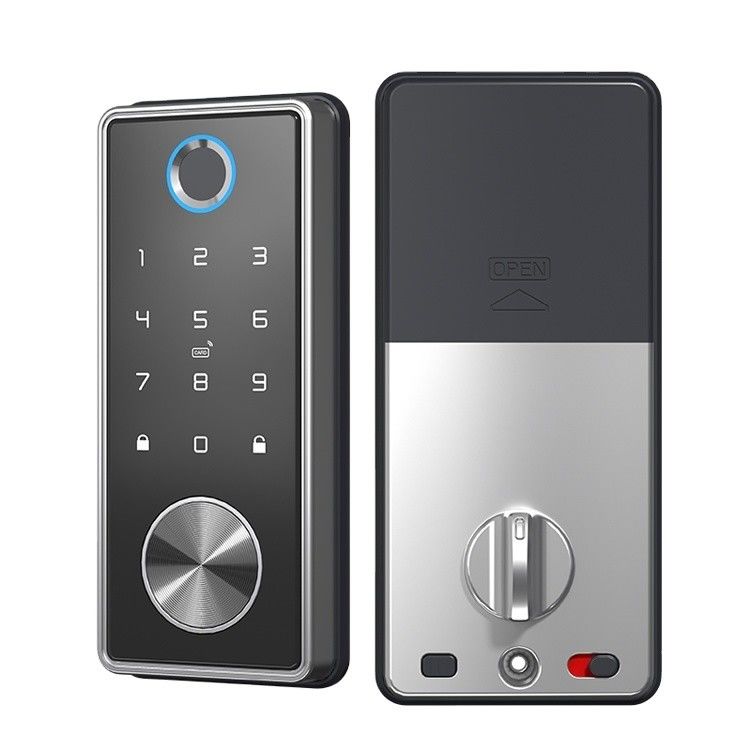 Zilveren zink legering vingerafdruk deur slot voor Home Office WiFi Tuya netwerk compatibel