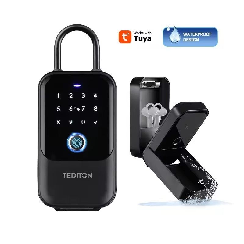 Home Hotel Office WiFi Connected Smart Lock Tuya Network Elektronische wachtwoordbox Metalen poort Glas IP65 waterdicht