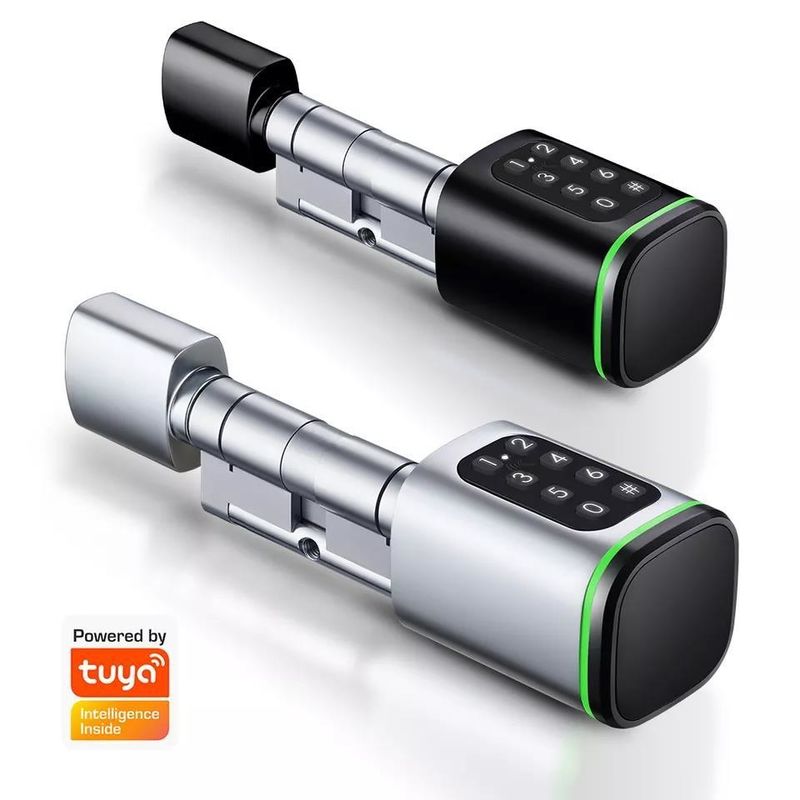 Ontsluit uw houten deur gemakkelijk met Silver Smart Cylinder Lock Password Ontsloten