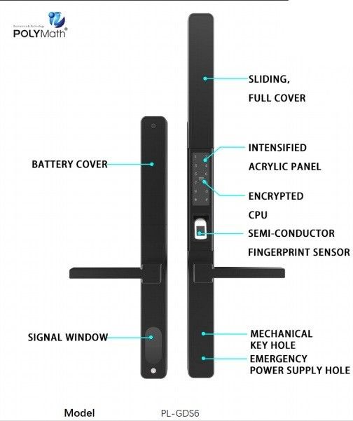 Aluminium Villa Smart Door Lock met afstandsbediening en waterdichte programmeerbare sensor